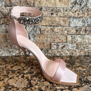 Alexander McQueen Women's Satin Crystal-Cuff Stiletto Sandals